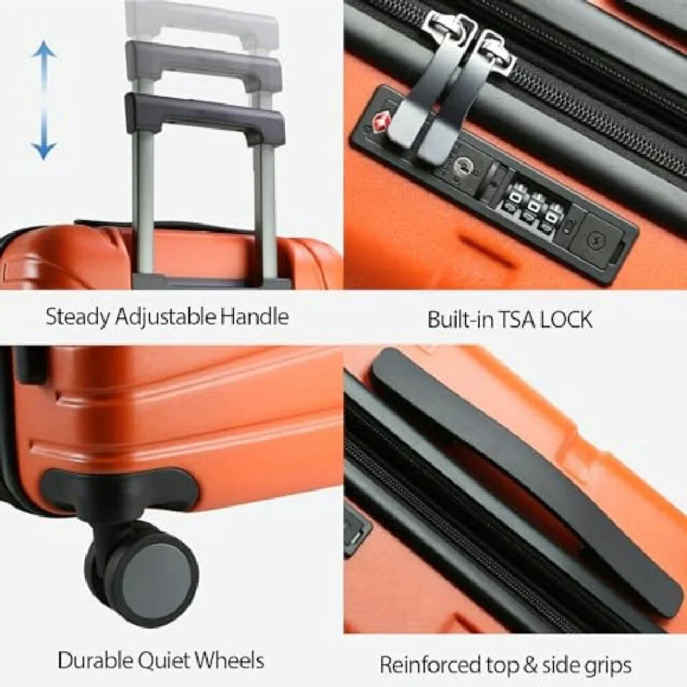 20-Inch Expandable Hard Shell Carry-On Luggage with Spinner Wheels & TSA Lock